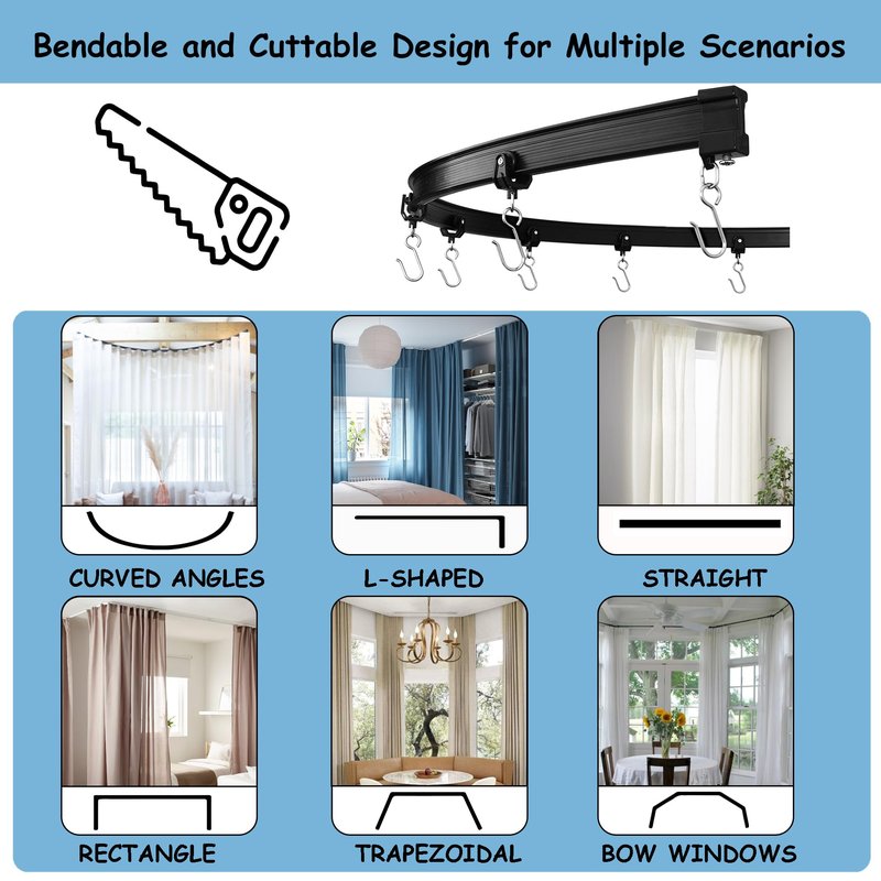 RoomDarkning Room Divider Curtains with Ceiling Track, 95% Blackout Heavy Track Ceiling Curtains Noise Reduction Privacy Curtain Track System Kits, 10 ft Wide x 9 ft Tall, Grey, 1 Panel