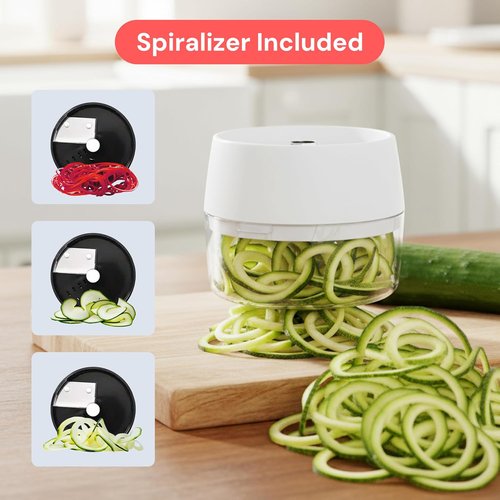 Fullstar XL Vegetable Chopper & Mandoline Slicer - 6-in-1 Food Slicer, Dicer & Spiralizer with Pull-Out Tray | Black/White