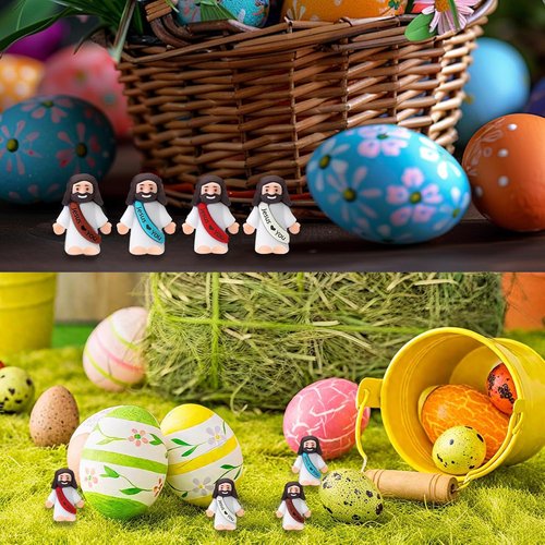 AKFAHOIF Mini Jesus Figurines - 40pcs Bulk Set for Nativity Decor & Religious Gifts