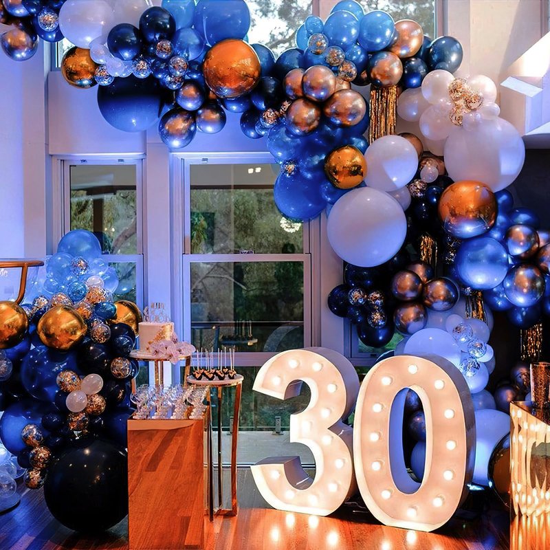 PartyWoo Metallic Blue Balloons 100pcs 5 Inch Small Mini Chrome Blue Latex Balloons for Graduation Wedding Baby Shower Engagement Baby Shower Wedding Bachelorette Birthday Party Decorations Blue-G106