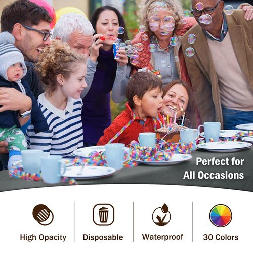 Exquisite Party Solids 6-Pack Premium Plastic Tablecloth 54in. x 108in. Rectangle Plastic Table Cover - Silver