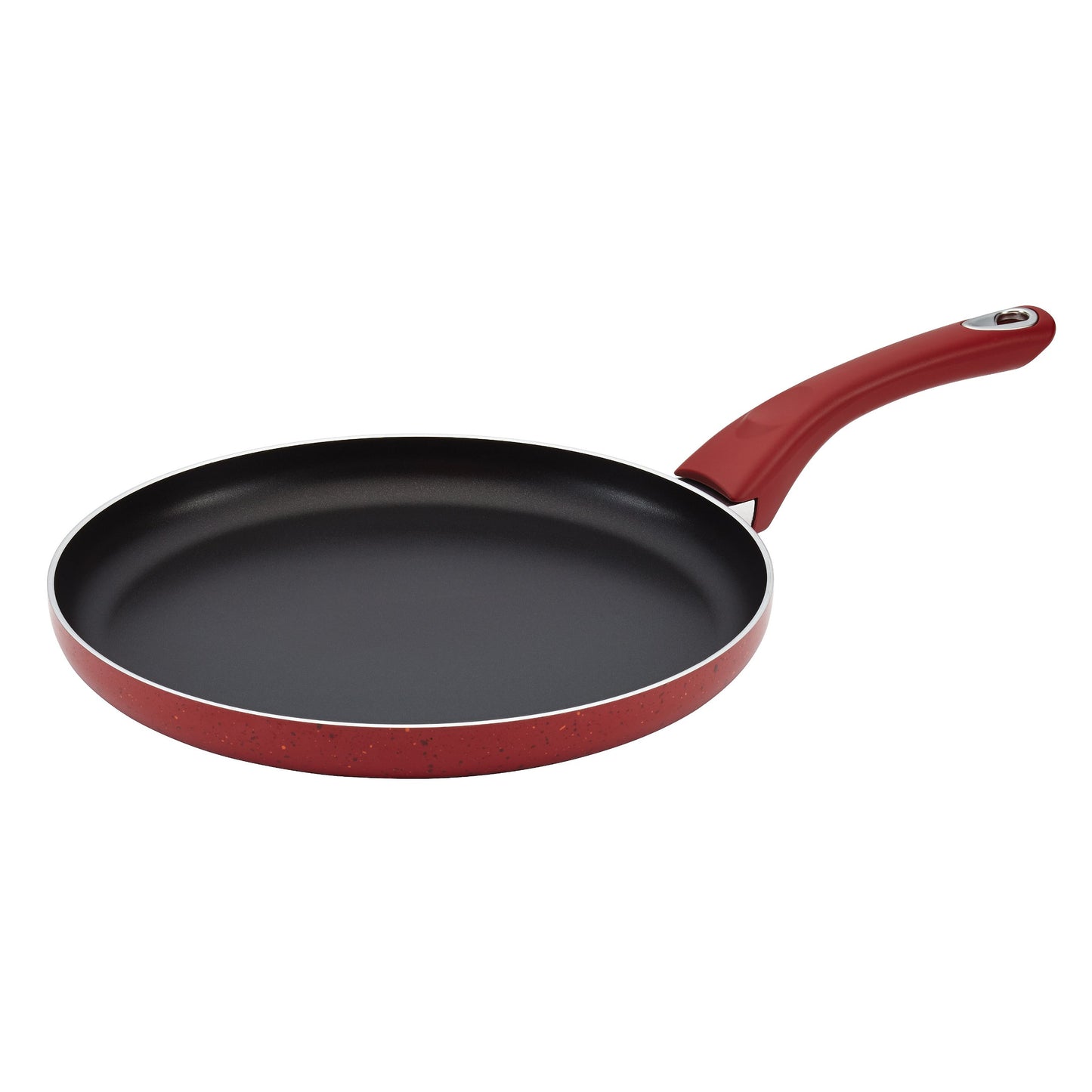 Farberware New Traditions Speckled Aluminum Nonstick 10.5-Inch Round Griddle, Red