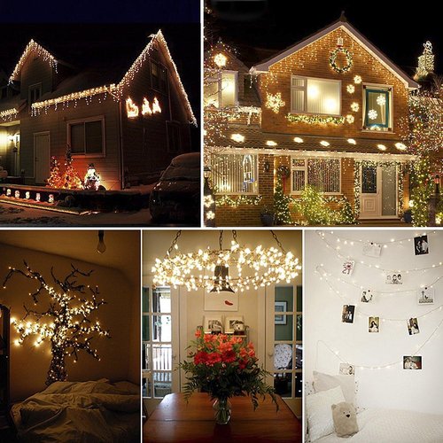 Decute 100 LED Photo Clip String Lights - 33FT USB Powered Fairy Lights for Pictures | Warm White
