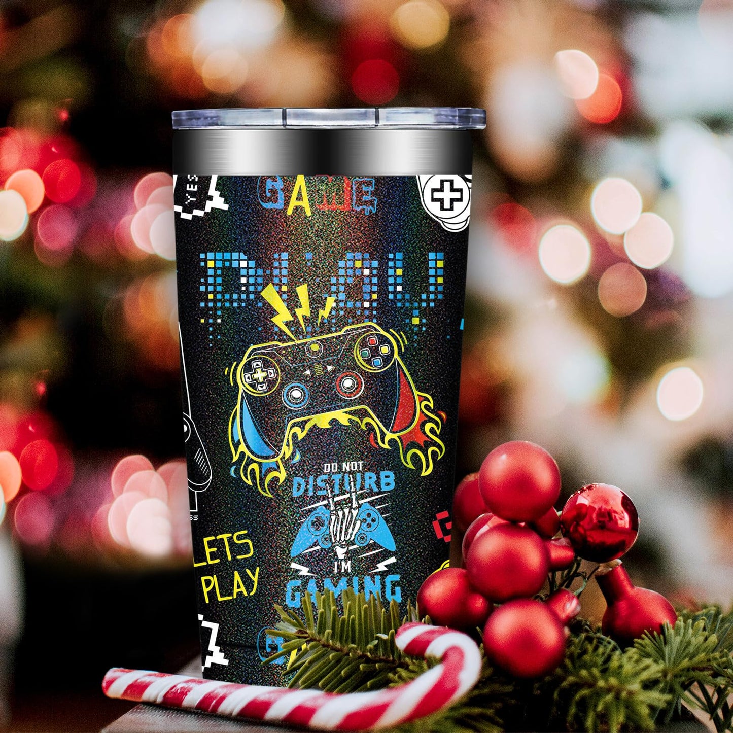 DOEARTE Gamer Gifts - Gifts for Gamers Men - Gaming Gifts for Men, Teenage, Teen Boys, Boyfriend - Birthday Christmas Gift Set for Gamer - 20oz Gaming Tumbler