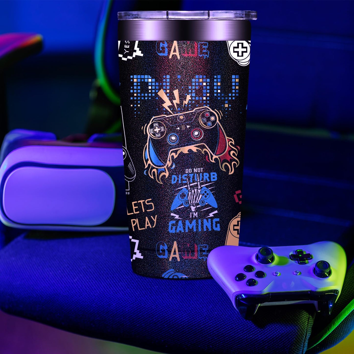 DOEARTE Gamer Gifts - Gifts for Gamers Men - Gaming Gifts for Men, Teenage, Teen Boys, Boyfriend - Birthday Christmas Gift Set for Gamer - 20oz Gaming Tumbler