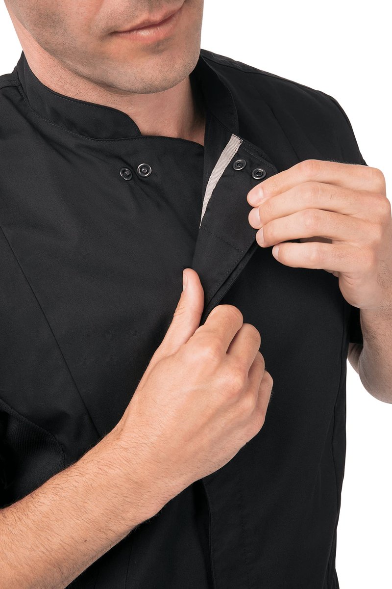 Chef Works Men's Bristol Signature Series Chef Coat, Black, 3X-Large