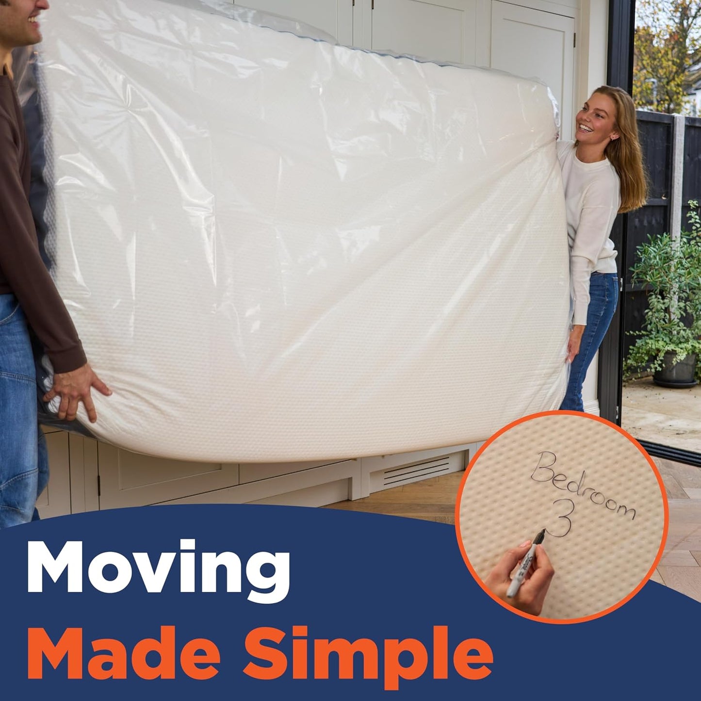 Mattress Bags for Moving - Full Size Plastic Cover for Storage & Disposal | XL 54 x 100 x 14 Inch