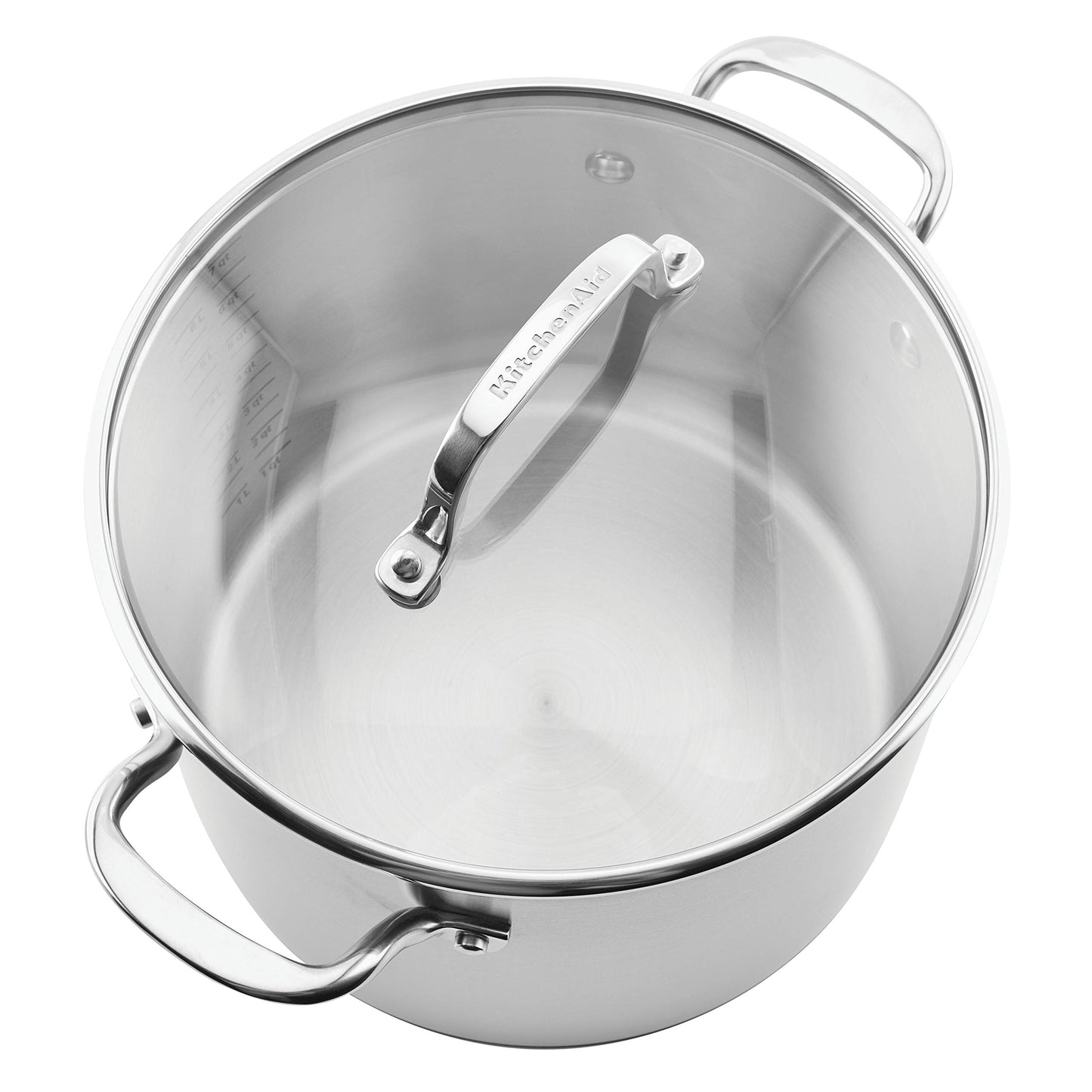KitchenAid 71003 3-Ply Base Brushed Stainless Steel Stock Pot/Stockpot with Lid, 8 Quart