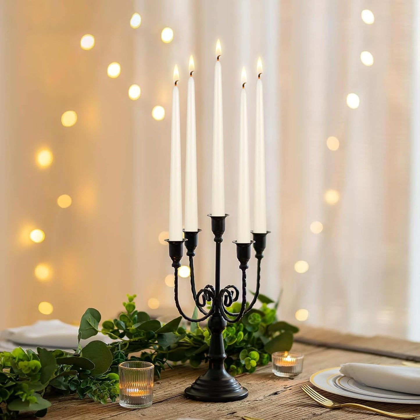 12-Pack Unscented Red Taper Candles - 10 Inch Hand Poured Wax for Home Décor & Weddings