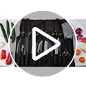 MDHAND Butcher Knife Set with Roll Bag - Black - 18-in-1 Professional Meat Preparation Kit