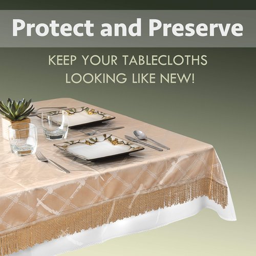 Elaine Karen Clear Plastic Table Cover Protector 100% Waterproof Table Protector Crystal Clear Plastic Tablecloth Cover for Dining Table Heavy Duty Vinyl, 54" x 72" Rectangle