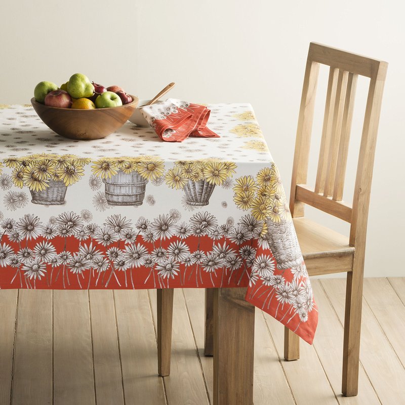 Maison d' Hermine Table Cloth Rectangle Table 100% Cotton 60 x 120 Inches Fall Tablecloth Reusable Everyday Use for Thanksgiving Christmas Decorations Dining Farmhouse Party (Bagatelle)
