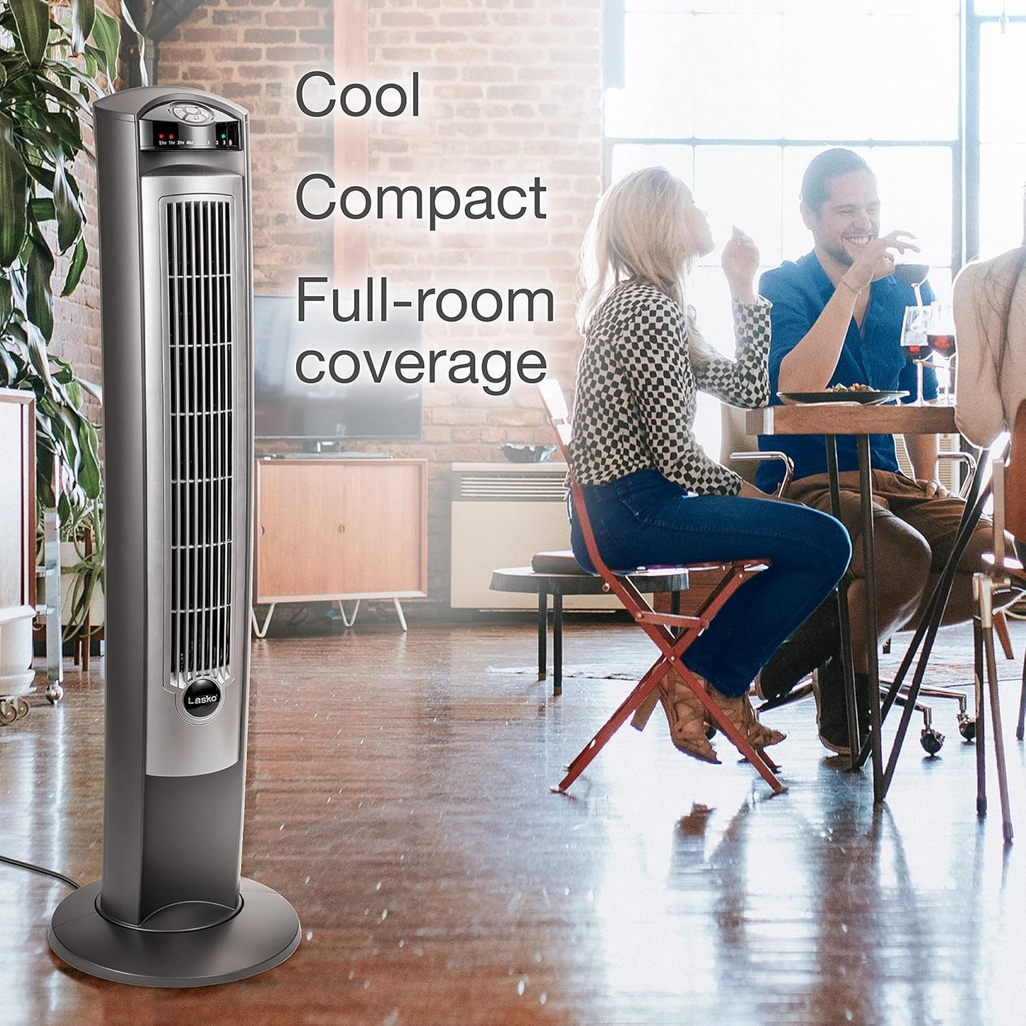 Lasko Cyclone Pedestal Fan, Adjustable Height, Remote Control, Timer, 3 Speeds, for Bedroom, Kitchen, Office and Living Room, 18", White, 1885, Large