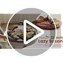 21 Inch Acacia Wood Lazy Susan Turntable for Tabletop & Charcuterie Board - Swivel Serving Tray