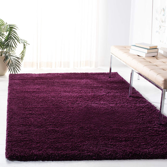 SAFAVIEH Santa Monica Shag Collection 3' x 5' Purple SGN725 Solid Non-Shedding Living Room Bedroom Dining Room Entryway Plush 2-inch Thick Area Rug