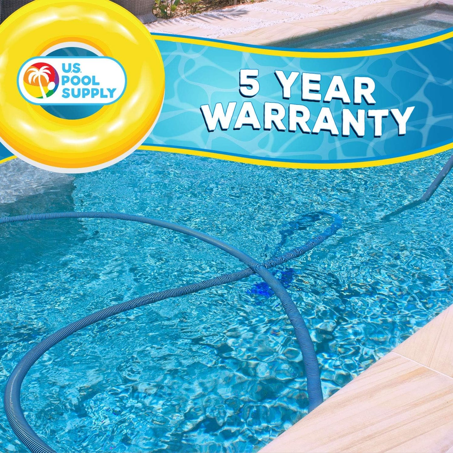 U.S. Pool Supply Pool Vacuum Hose - Heavy Duty 1-1/2" x 40' Kink-Free Spiral Wound for Inground Pools