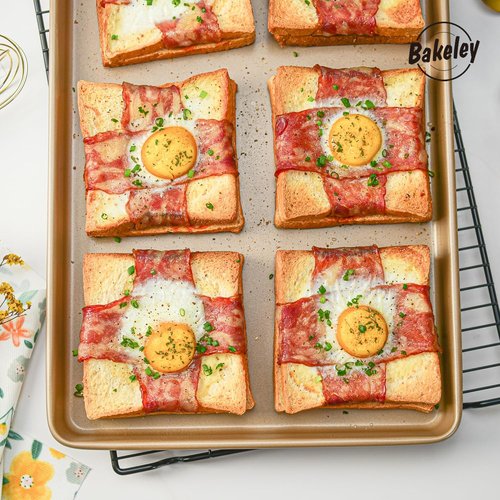 Champagne Gold Baking Sheet Pan Set - Nonstick Commercial Cookie Sheets | 17.5"x11.7" Size