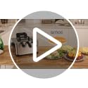 SIMOE 5.3QT Deep Fryer with Basket - 5L Silver, Adjustable Temp & Easy Clean