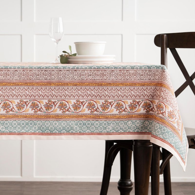 Maison d' Hermine Table Cloth Square Table 100% Cotton 54 x 54 Inches Fall Tablecloth Reusable Everyday Use for Thanksgiving Christmas Decorations Dining Farmhouse Party (Nila)
