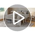 Allewie White Metal Full Bed Frame 14 Inch Tall with Rounded Corners & Storage
