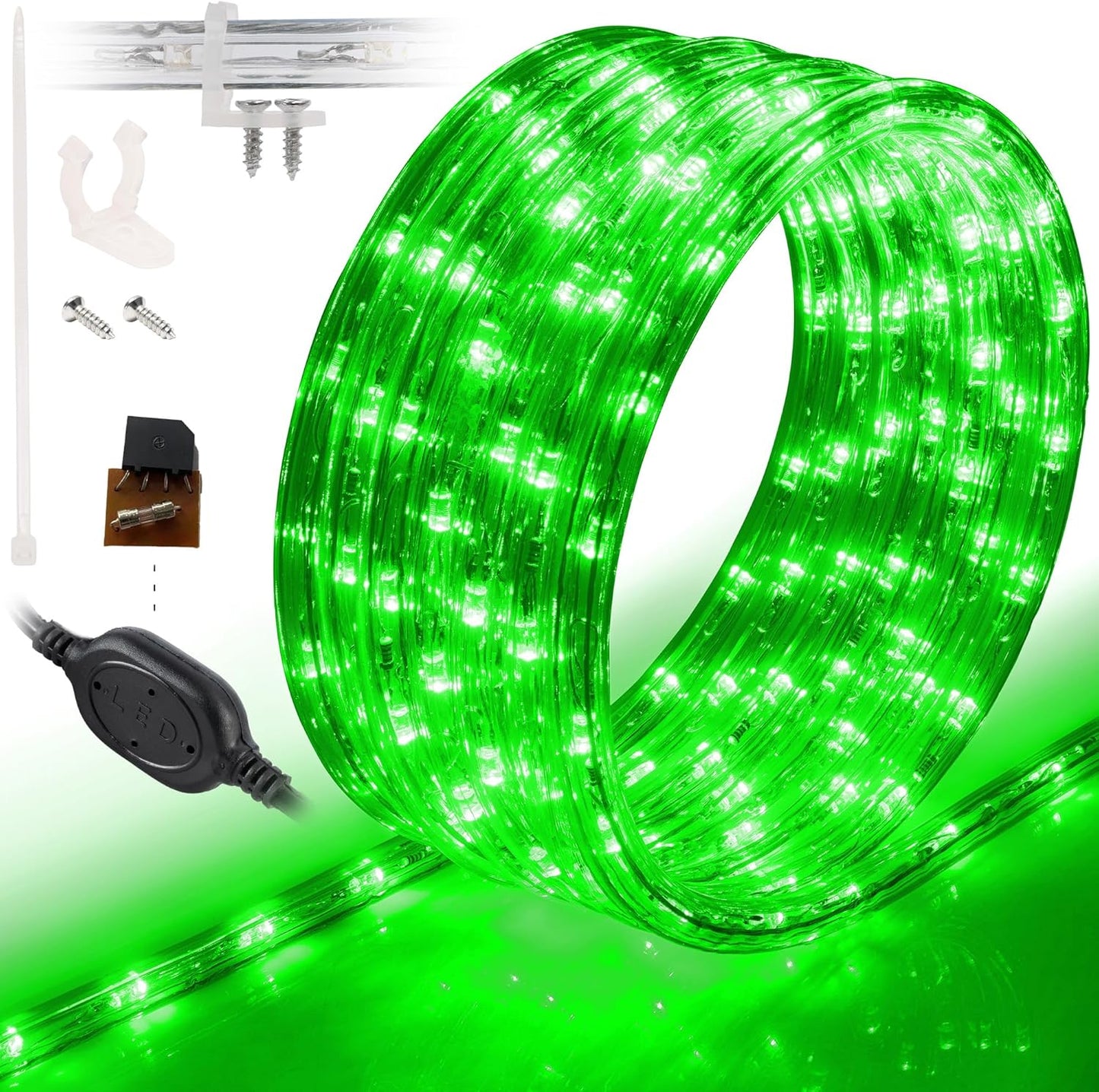 10ft Waterproof LED Rope Lights - 108 LEDs, Connectable Outdoor Christmas Decor