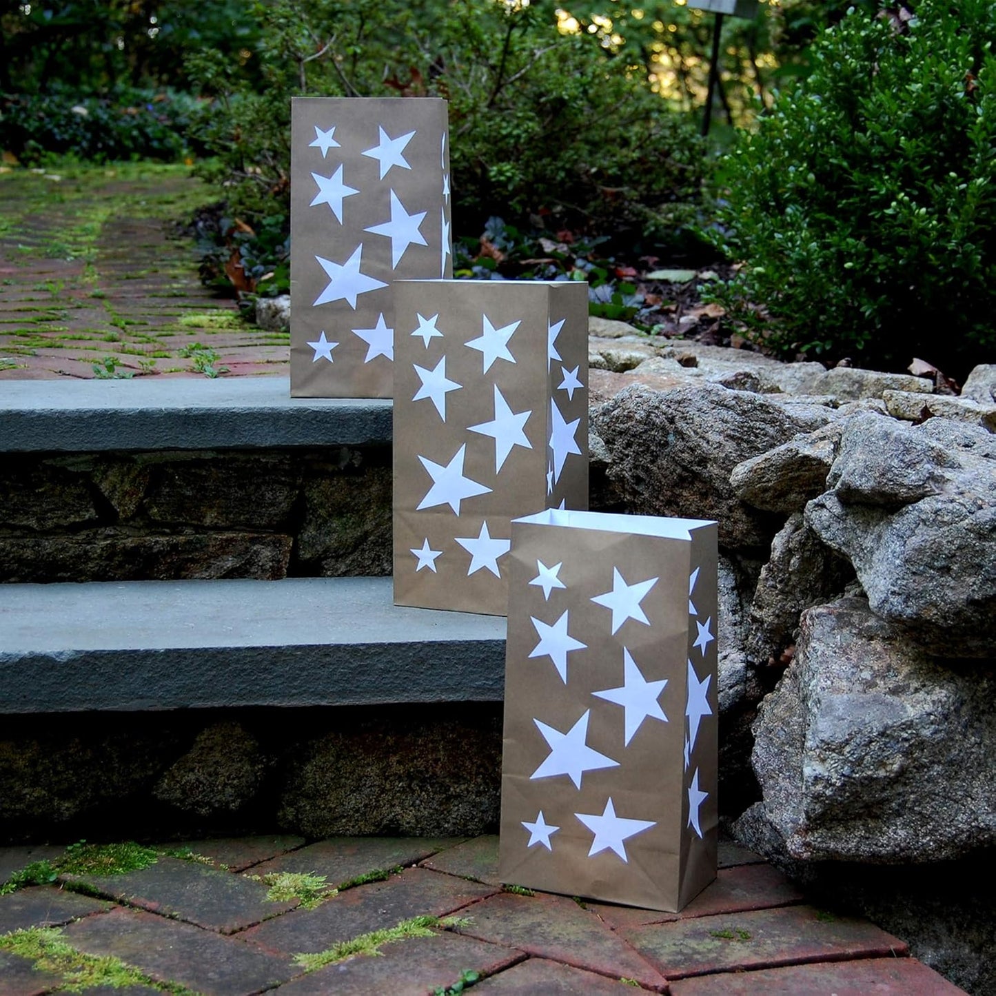 Gold LumaBase Paper Luminaria Bags - Set of 24 for Outdoor Decor