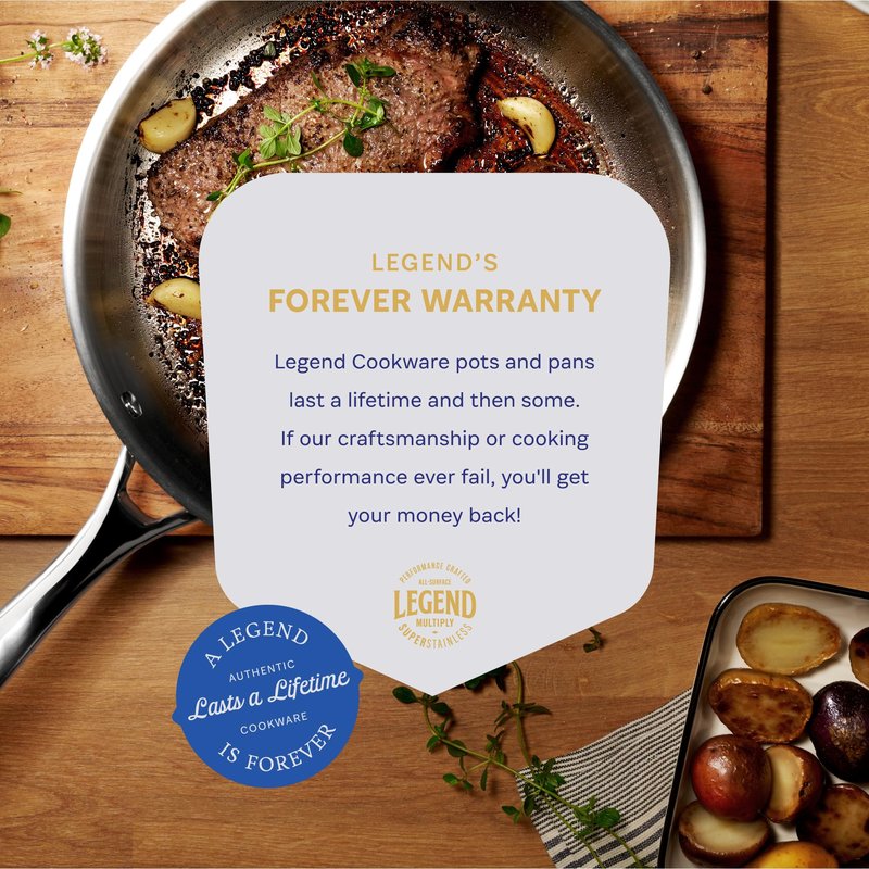 LEGEND COOKWARE 5-Ply Stainless Steel Cookware Set, 12-Piece Pots and Pans Set - Induction Compatible, Oven Safe 800°F - Non-Toxic, No Coatings - Built to Last Generations