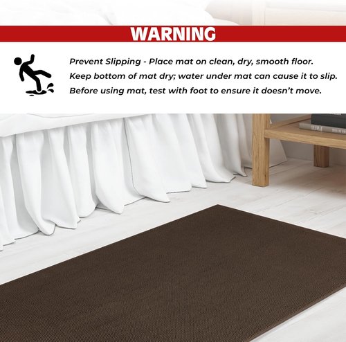 Cotton Paradise 100% Cotton Bath Mat - Soft, Absorbent, Non-Slip | 17x24 Inch, Quick Dry, Brown