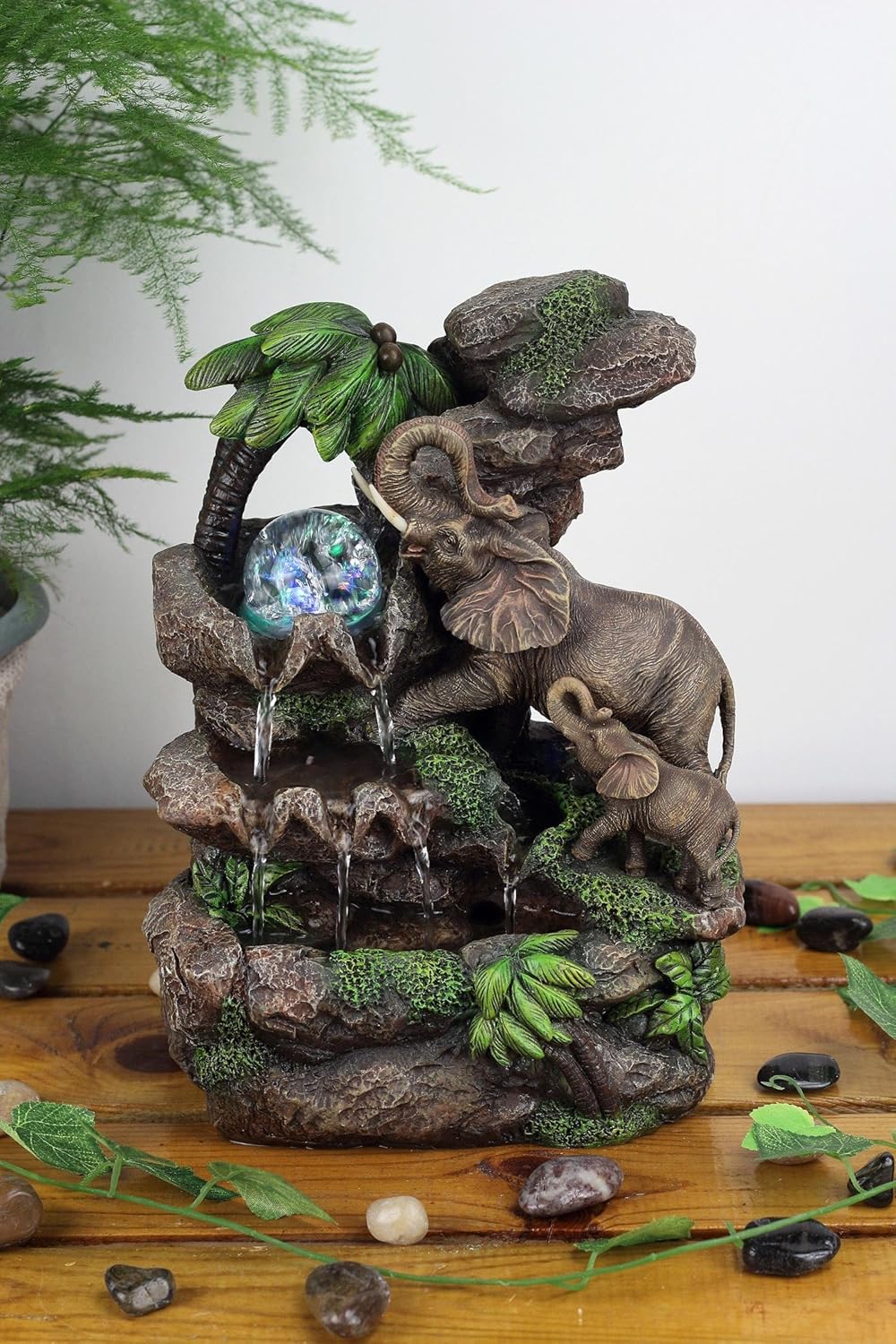 OK Lighting FT-1225/1L 11.00" H Elephant Table Fountain
