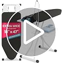 KINGBOARD Black Extra Wide Heavy Duty Ironing Board, Full Size 18x47 Inches
