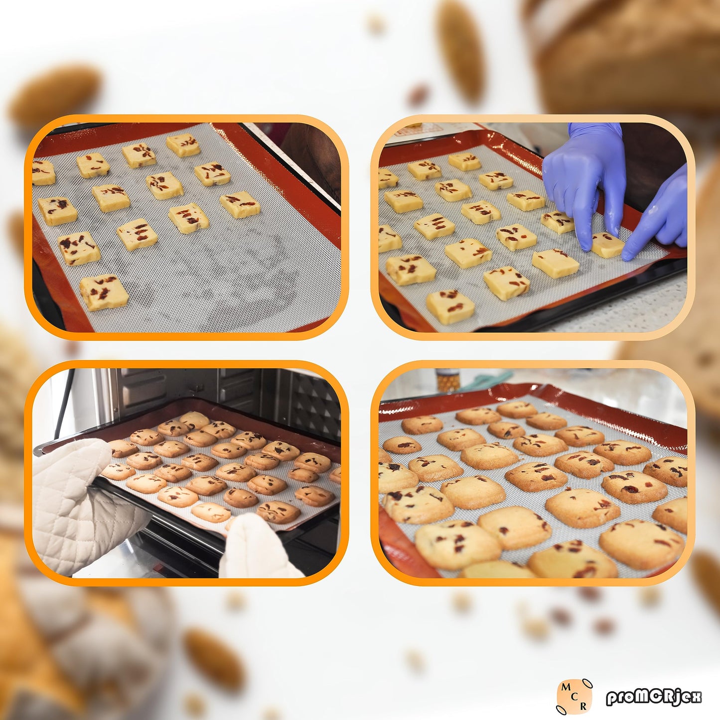 proMCRjex Silicone Baking Mats Half Sheet Non-Stick Cookie Sheet for Baking Silicon Baking Mat Set (12"x 16"Pack of 2)