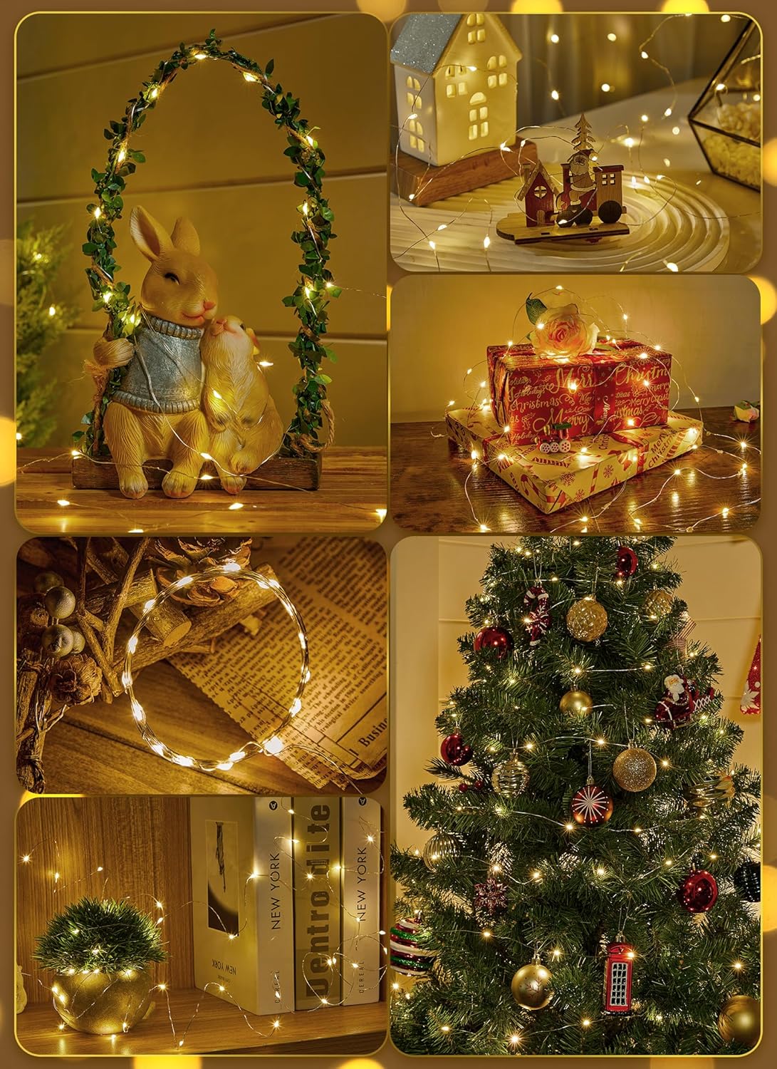 Minetom Fairy Lights - 33Ft 100 LED Waterproof String Lights with Remote | Indoor Outdoor Twinkle Decor
