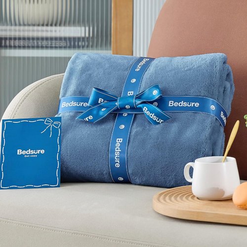 Bedsure GentleSoft Fleece Blanket - King Size Washed Blue, Soft & Cozy Lightweight Microfiber, 108x90 Inches