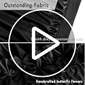 Homechoice Decor Black Handcrafted Bow Tie Shower Curtain 72x72 inches, Elegant Waterfall Ruffle Design