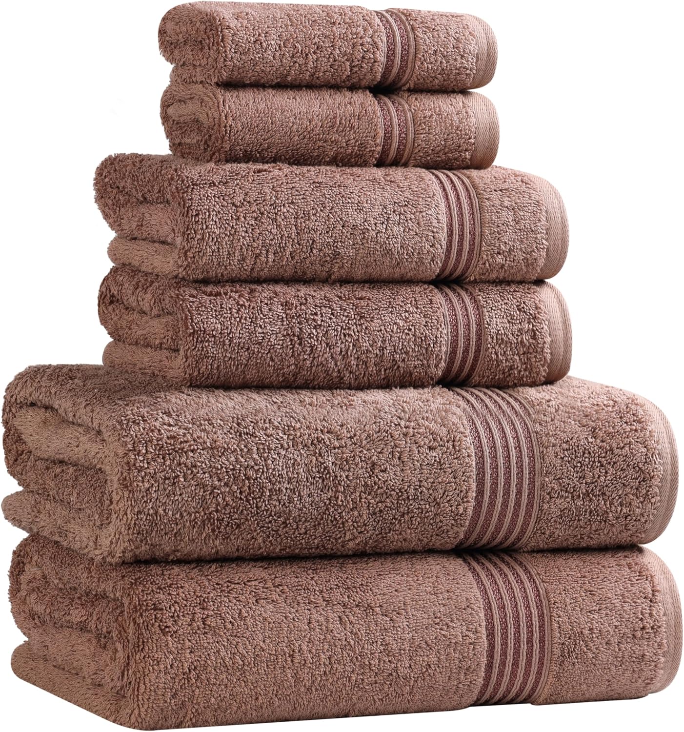 Superior Egyptian Cotton 6-Piece Towel Set, Bathroom Essentials, Towels For Bathroom, Apartment, Airbnb, Guest Bath, Face, Hand, Bath Towels, Washcloths, Absorbent, Fast Drying, Royal Purple