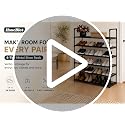 6-Tier Metal Shoe Rack with Hooks - Adjustable, Stackable Shoe Organizer for Entryway & Closet - Black