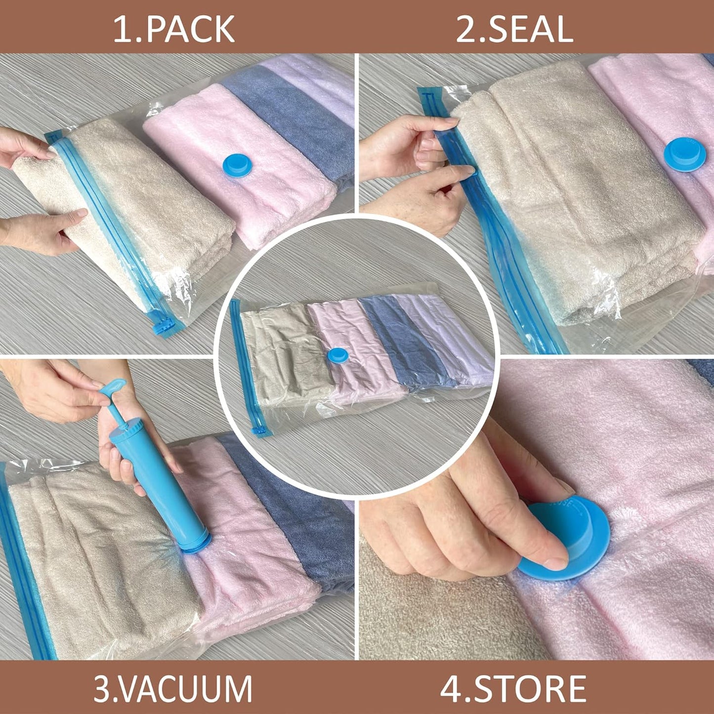 Roomimaster Vacuum Storage Bags - Space Saver for Clothing & Bedding | 10 Small Bags for Travel