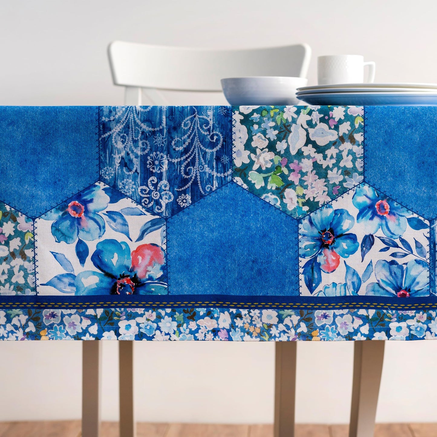 Maison d' Hermine Table Cloth Rectangle Table 100% Cotton 60 x 108 Inches Tablecloth Reusable Decorative for Dining Kitchen Room Farmhouse Home Gifts for Mothers Day Spring Summer - Summer Blues