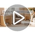 Oak Fluted Nightstand Set of 2 with Marble Top & Drawer - Modern Bedside Tables
