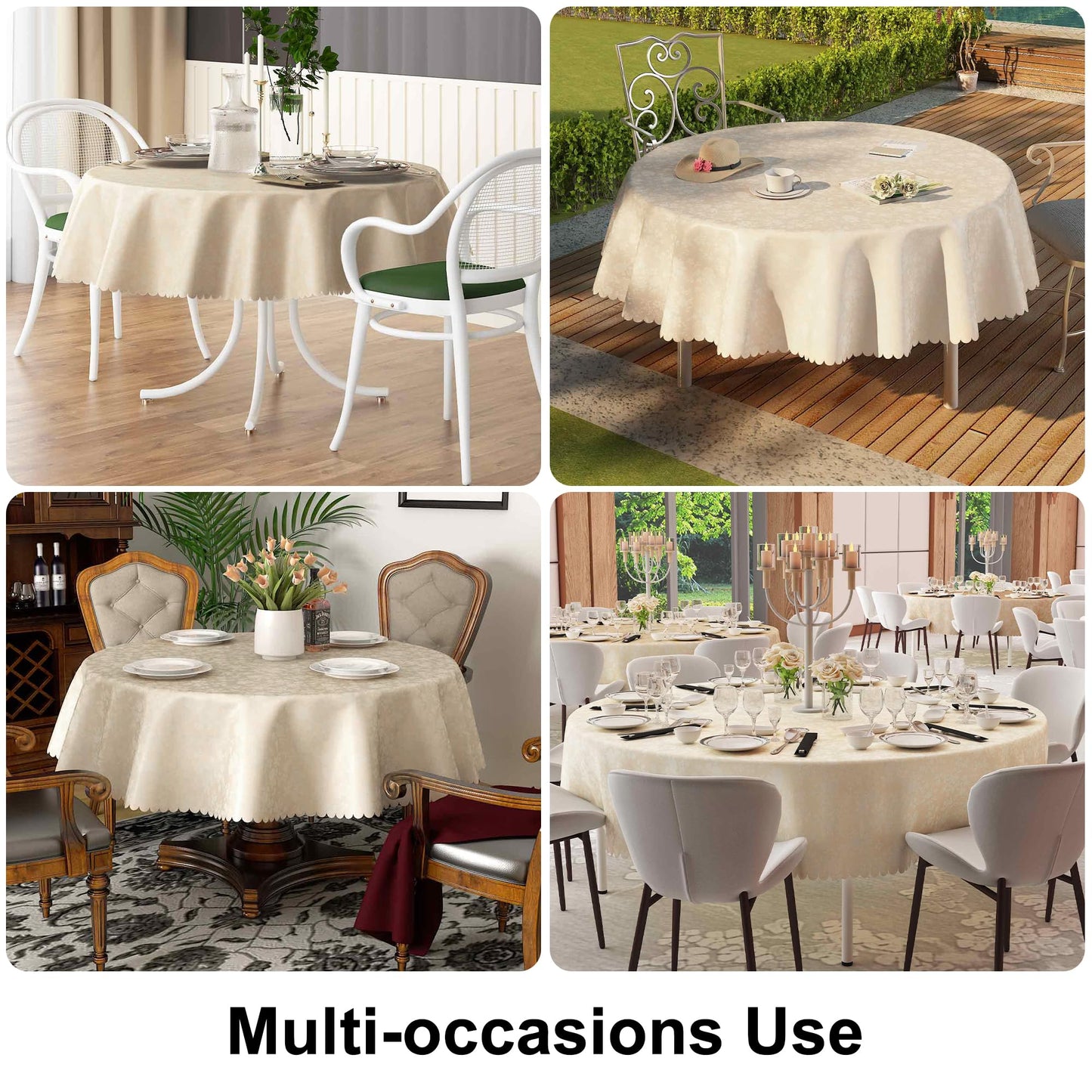 Smiry Round Table Cloth, Waterproof Heavy Duty Vinyl Tablecloths, Wipeable Washable Table Cover for Kitchen and Dining Room (Purple, 70" x 70")