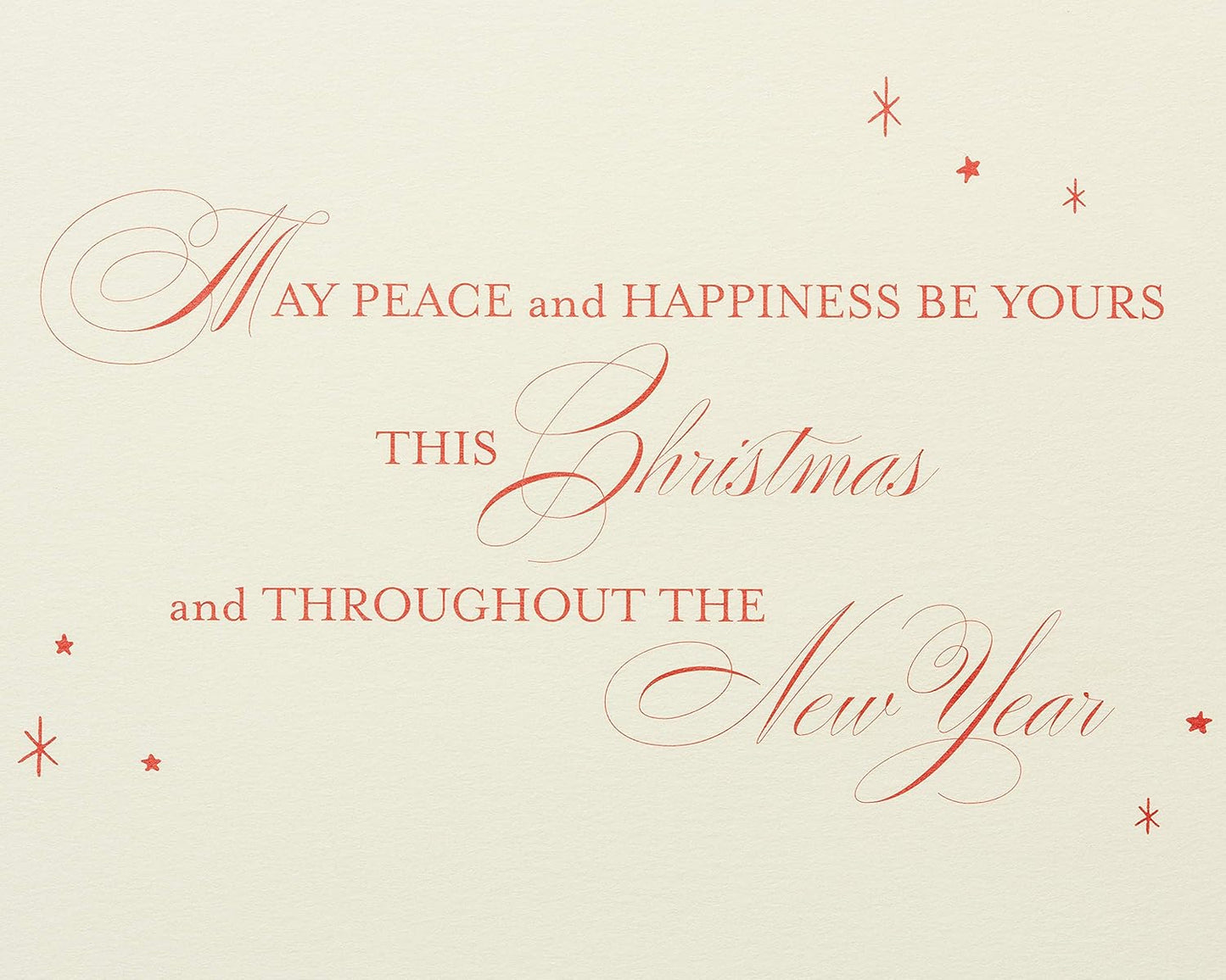 12-Pack Papyrus Christmas Cards with Envelopes - Peace & Happiness Tree Design