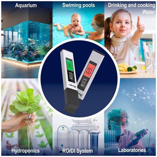 Divolight 7 in 1 Water Quality Tester Pen Meter for Pools, Drinking Water Aquariums hydroponic Cooking Tester Measure Water by 7 parameters: PH/TDS/EC/ORP/S.G/Water Salinity/Temp