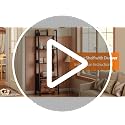 Furologee Rustic Brown 5-Tier Ladder Shelf with Fabric Drawer - Space-Saving Storage