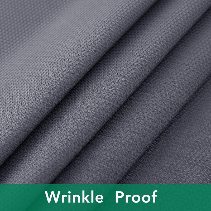 Biscaynebay Textured Fabric Round Tablecloths 90", Dark Grey Water Resistant Washable Table Cloths Circle Folding Table Covers Linen for Dining, Kitchen, Wedding, Parties, etc
