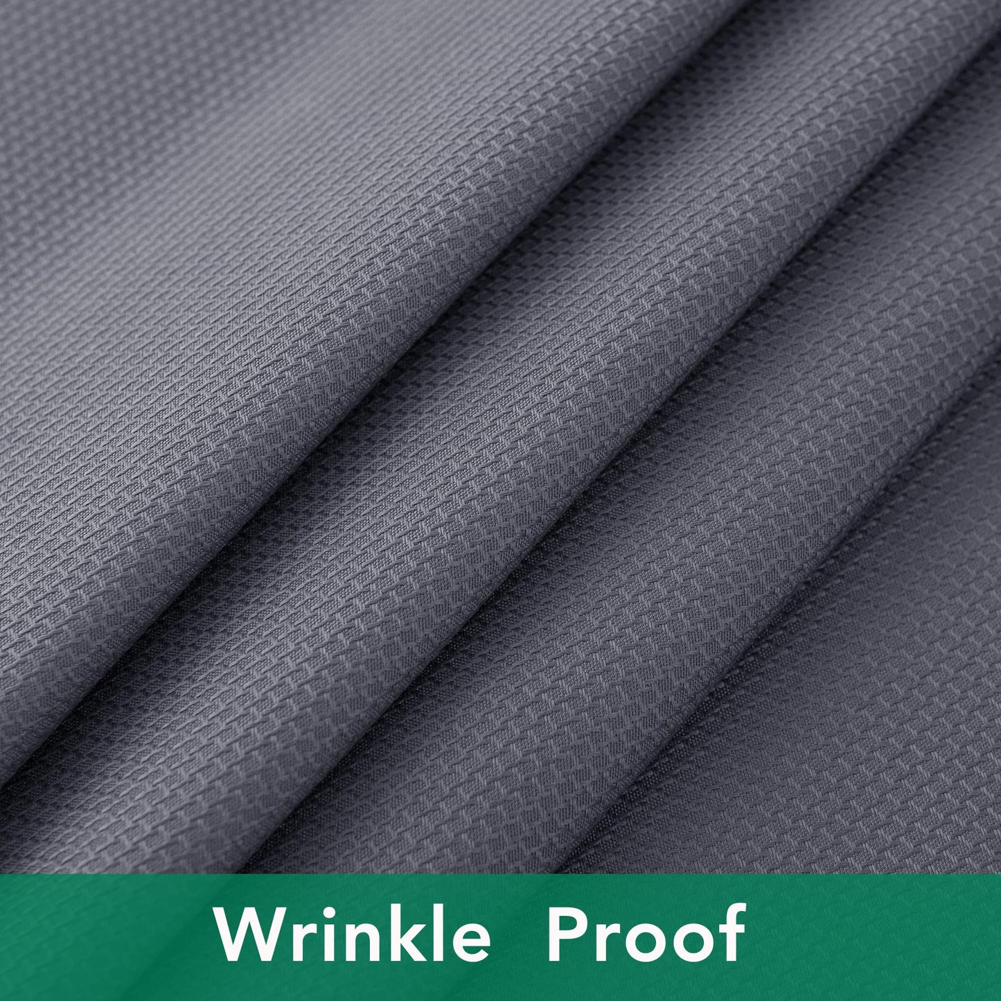 Biscaynebay Textured Fabric Round Tablecloths 90", Dark Grey Water Resistant Washable Table Cloths Circle Folding Table Covers Linen for Dining, Kitchen, Wedding, Parties, etc
