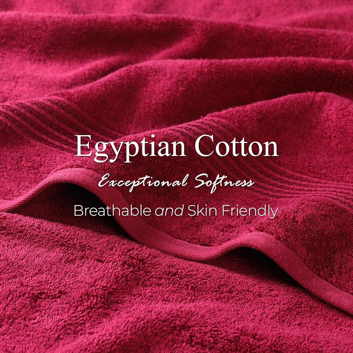 Superior Egyptian Cotton 6-Piece Towel Set, Bathroom Essentials, Towels For Bathroom, Apartment, Airbnb, Guest Bath, Face, Hand, Bath Towels, Washcloths, Absorbent, Fast Drying, Royal Purple