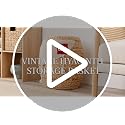 Whitewash Hyacinth Storage Basket with Lid - Handwoven Organizer for Bedroom & Living Room