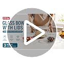 Glass Mixing Bowls Set with Airtight Lids - Food Prep and Storage