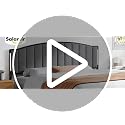 Queen Upholstered Tufted Headboard with Lights - Grey, Modern Design, Adjustable Support