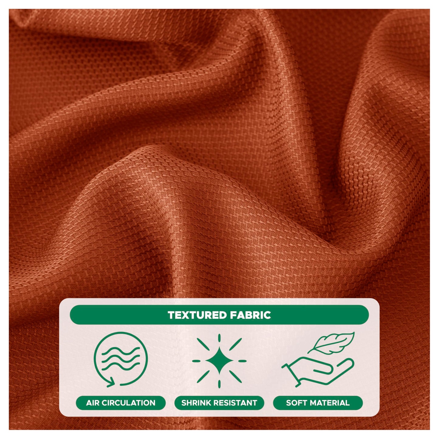 Biscaynebay 2 Pack Textured Fabric Round Tablecloths 60'' for Tables diameters from 28" to 48", Rust Table Cloth Water Resistant Small Circle Folding Table Covers for Dining Kitchen Wedding Parties